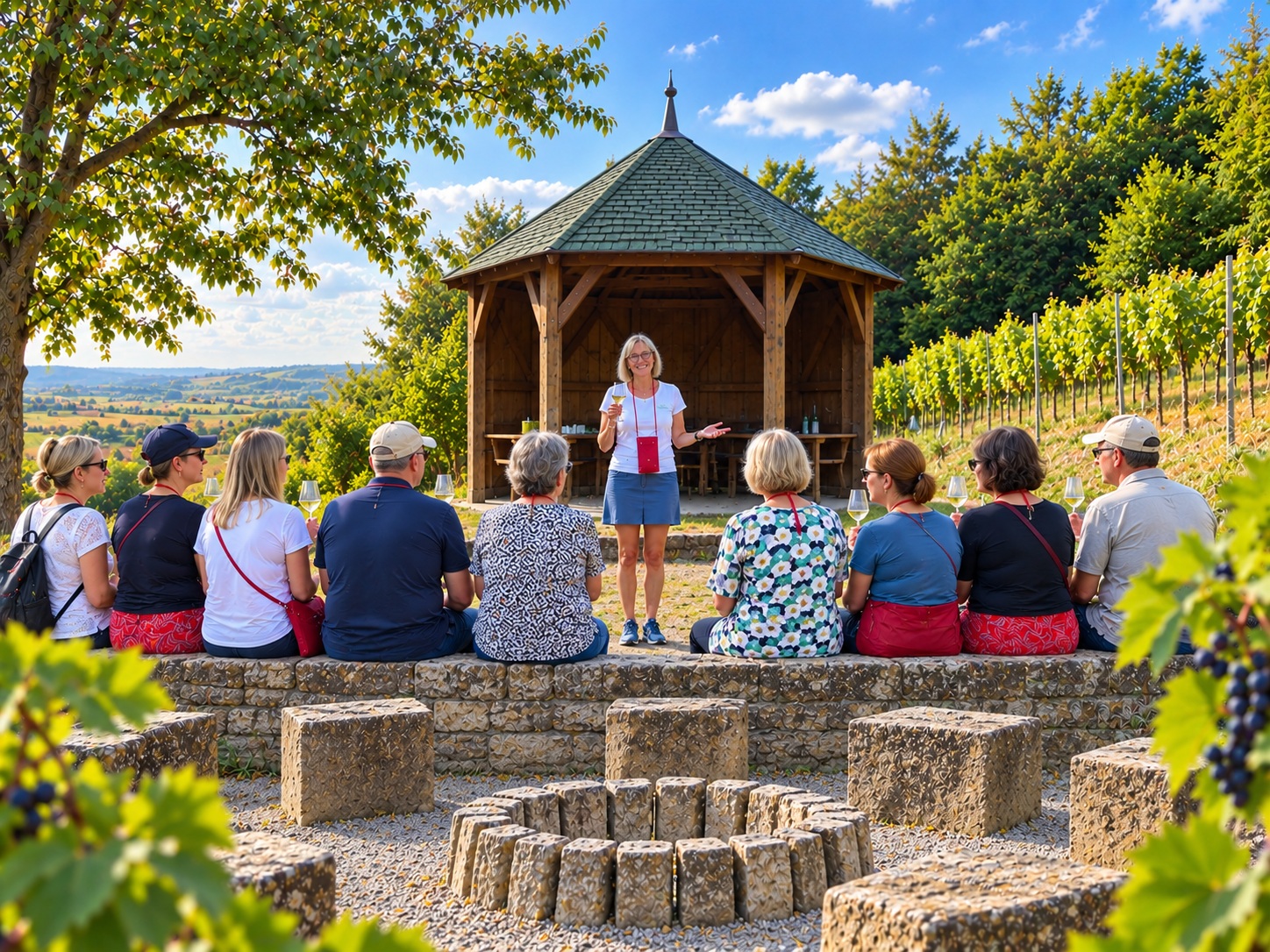 Weinprobe an der Obernbreiter Kanzel Hütte